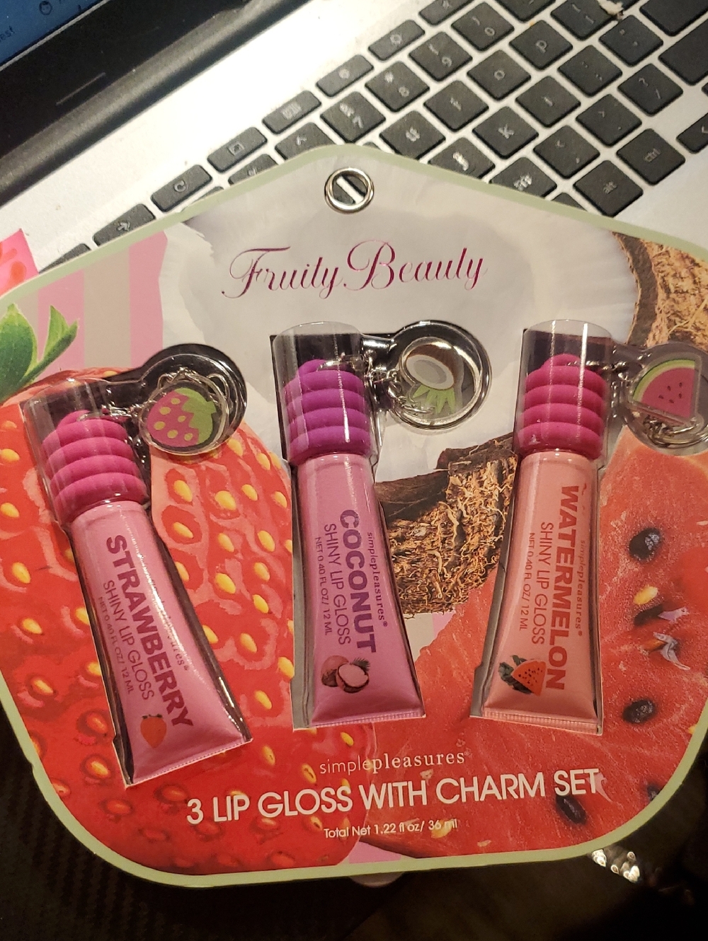 Fruity Beauty 3-Pack Lip Gloss Set - Pink & Peach